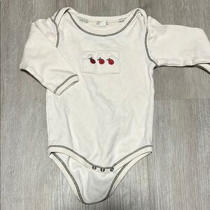 White Baby Bodysuit with Ladybug Design